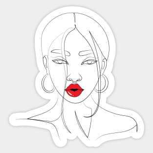 Women Red Lips Kisses Sticker